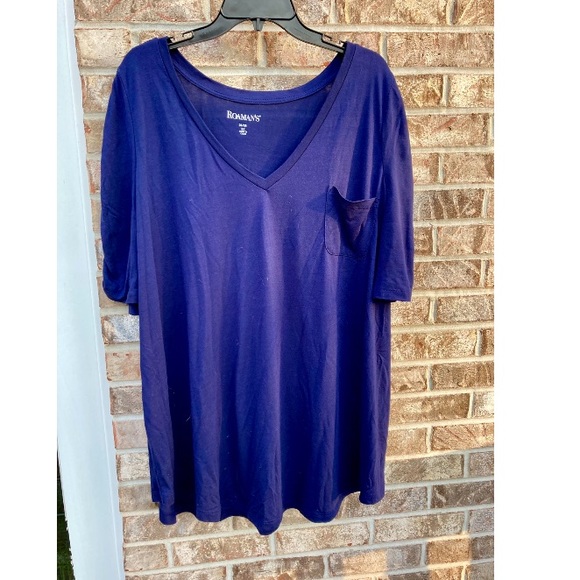 romans Tops - 2X V-neck Ruched Romans Tshirt